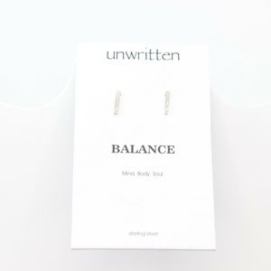 Unwritten Cubic Zironcia Linear Bar Drop Earrings